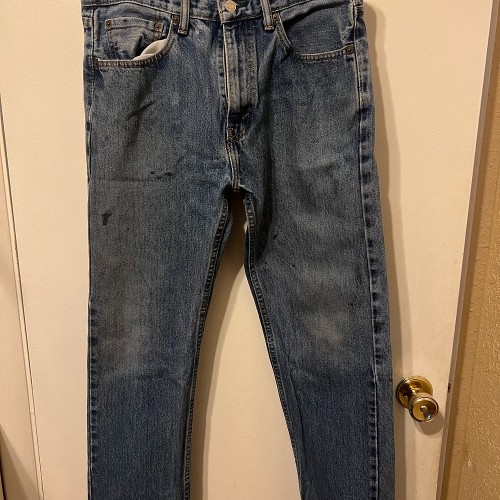 Levi's Classic Vintage 505 Straight Denim Distressed Jeans 32X29
